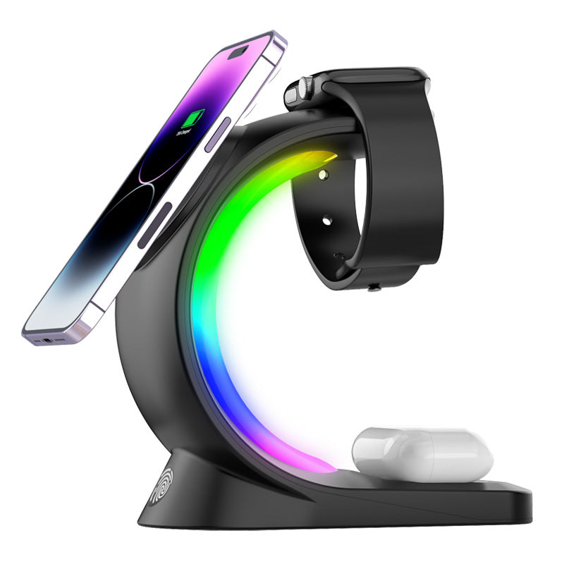 4-in-1 Magnetic Wireless Charging Station (Fast + RGB Light)
