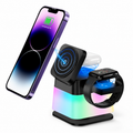 4 In 1 Rotatable Colorful Lighting Wireless Charger Stand For Phone 15 14 13 12 Pro Max 8 7 Holder Magnetic Fast Charging Station